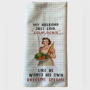 Kitchen Tea Dish Towel Funny Retro Novelty